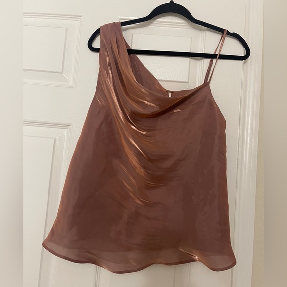 Free People Shimmy Shimmy Top Pink One Shoulder - Picture 4 of 16